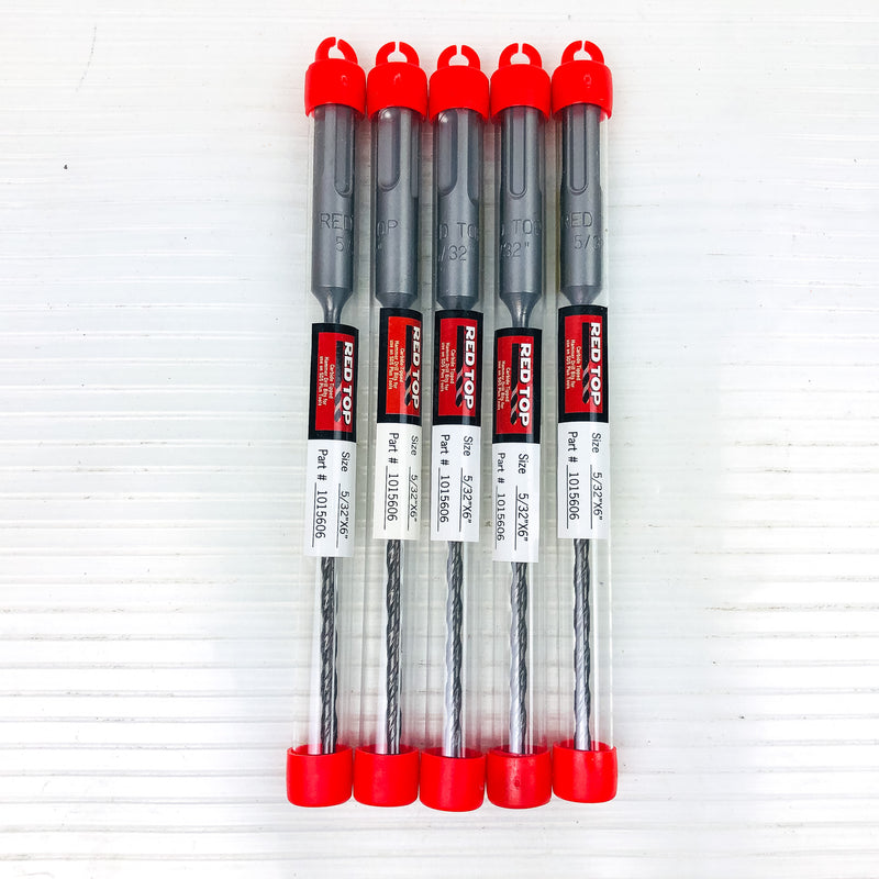 5pk Hammer Drill Bits 5/32"x6" SDS Plus 3.5" LOC Carbide Tip Concrete Masonry