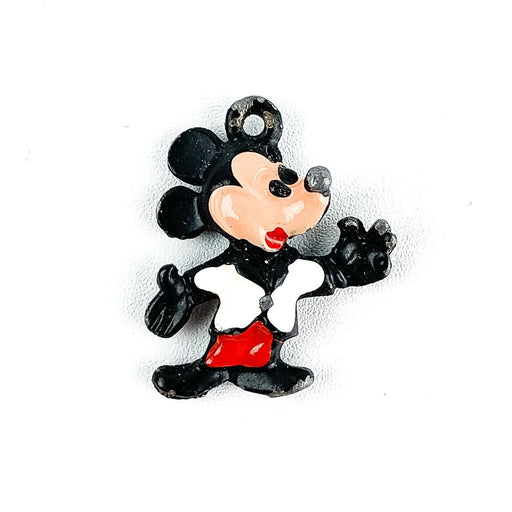 Vintage Painted Lead Mickey Mouse Charm Pendent for Necklace Bracelet - 1" 1