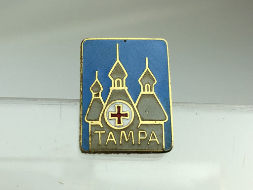 Vintage American Red Cross Lapel Pin Tampa Florida Chapter Light Blue Enamel ARC 1