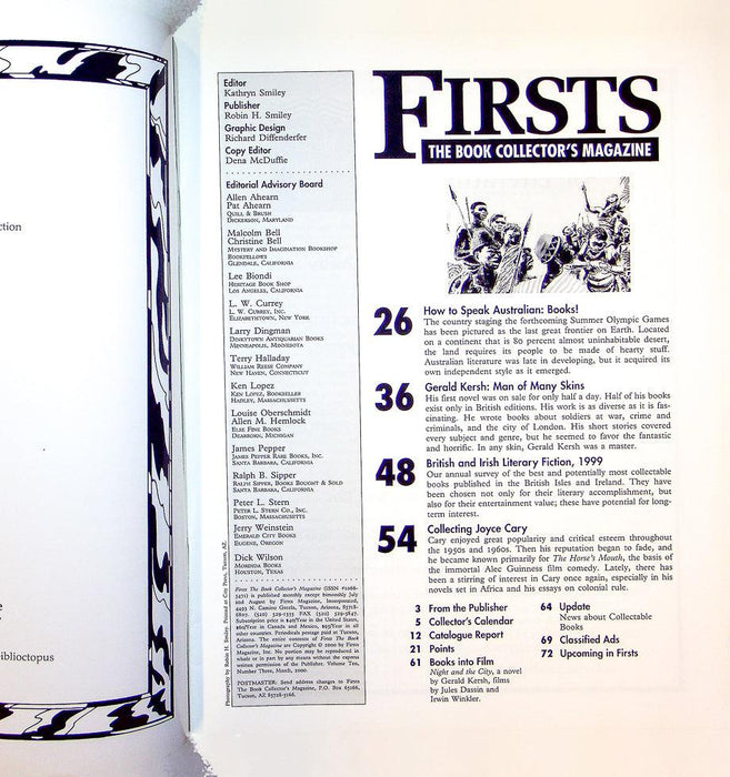 Firsts Magazine March 2000 Vol 10 No 3 Joyce Cary Gerald Kersh 2