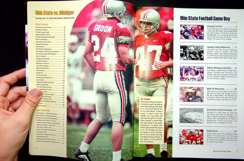 Ohio State Buckeye Football Program Nov 18 2000 Vs. Michigan State Spartans