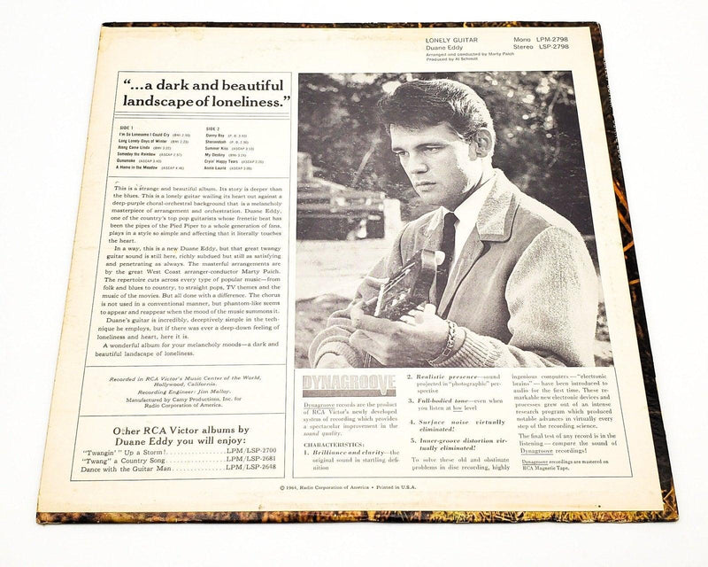 Duane Eddy Lonely Guitar 33 RPM LP Record RCA Victor 1964 LPM-2798 2