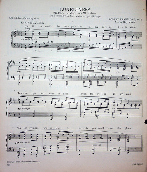 Danse Erotique Sheet Music Viennese Folksong Piano Jean Beghon 1943 Etude Mag 1