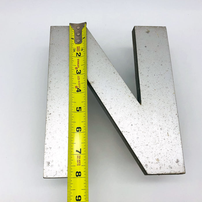 Cast Aluminum Letter N 8" Sign Spanjer Bro Chicago Brushed Architectural Salvage