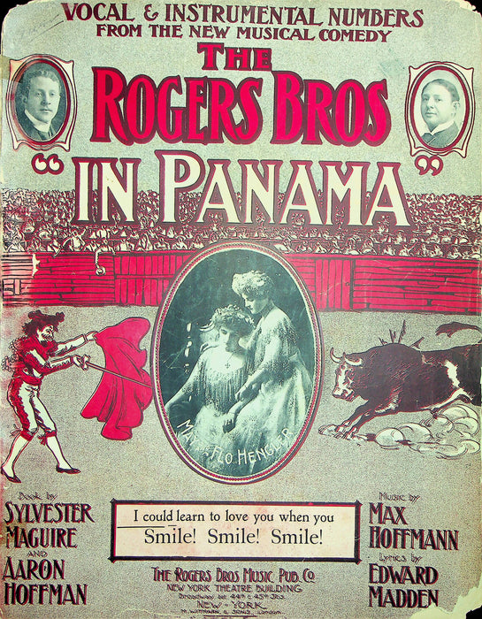 The Rogers Bros In Panama Sheet Music Smile Smile Smile Edward Madden Hoffman 1