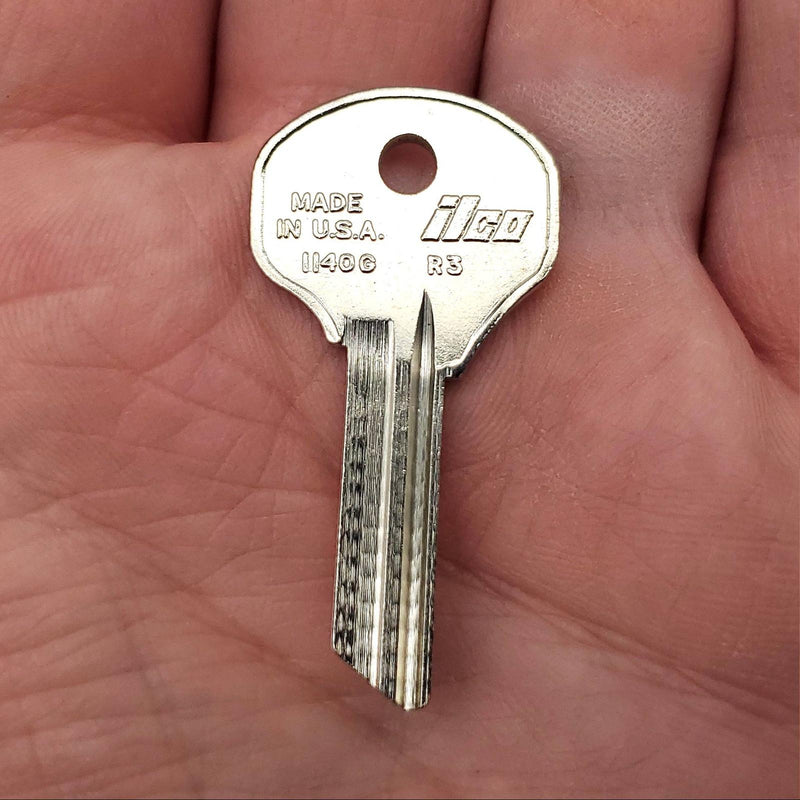 10x Ilco 1140G Key Blanks Nickel Plated for Reese Padlocks NOS