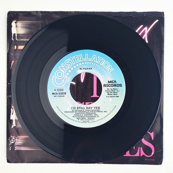 Klymaxx I'd Still Say Yes 45 RPM Single Record Constellation 1987 MCA-53028 4