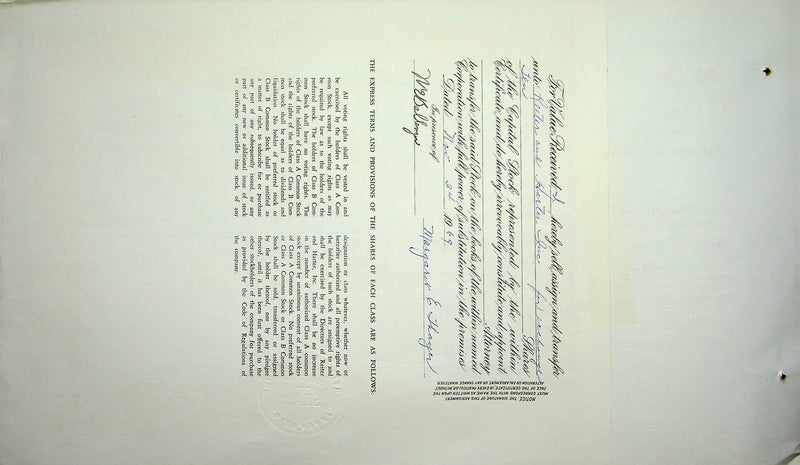 Reiter Dairy Company Stock Certificate Bond Scripophilly Akron Ohio 1968 No 343