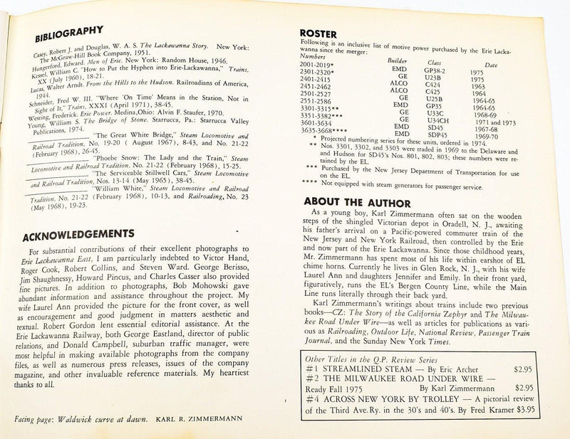 Erie Lackawana East Quadrant Press Review 3 Karl Zimmermann 1975 Quadrant Press 6