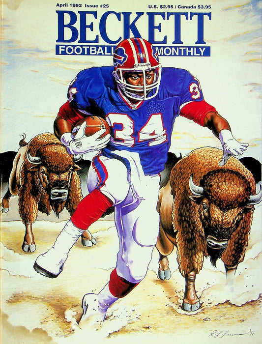 Beckett Football Magazine April 1992 # 25 Randall Cunningham John Elway Denver 1