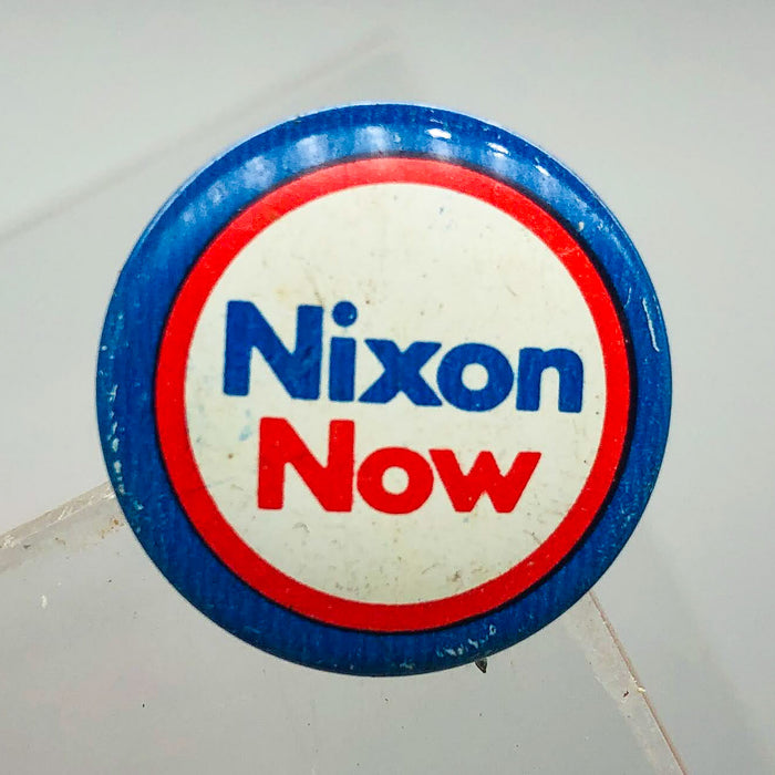 Richard Nixon Now Button Pin .75" Presidential Campaign Politics COADCO Vintage