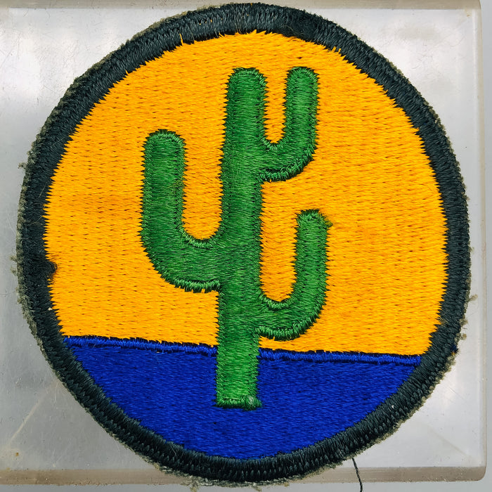 WW2 US 103rd Infantry Division Patch Cactus Embroidered No Glow Black Border 1