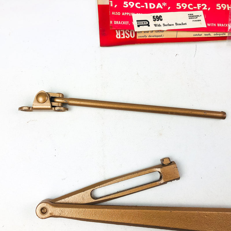 Corbin Russwin 59C Door Closer Arm With Surface Bracket 9F53 Forearm Bronze NOS