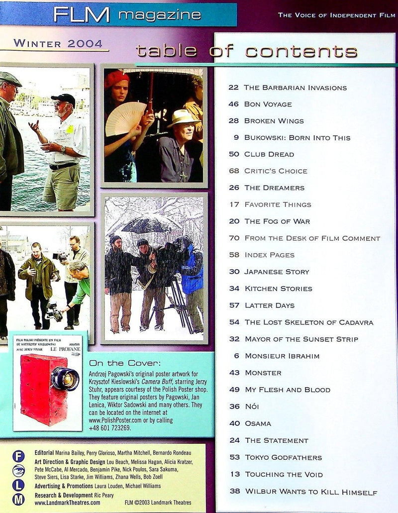 FLM Magazine 2004 Bukowski, Monsieur Ibrahim, Osama, Tokyo Godfathers 2