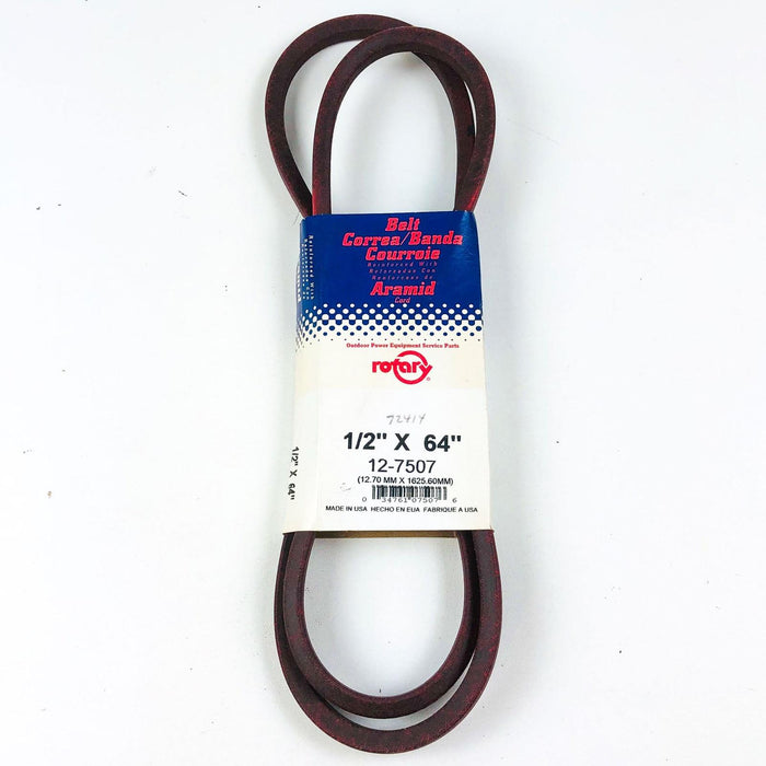 Rotary 12-7507 1/2 x 64 Lawn Mower V Belt Replace 72414 USA Made New NOS Aramid