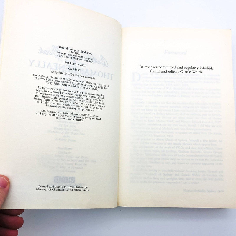 Bethany's Book Paperback Thomas Keneally 2001 Australia Film Producer Aborigines 8