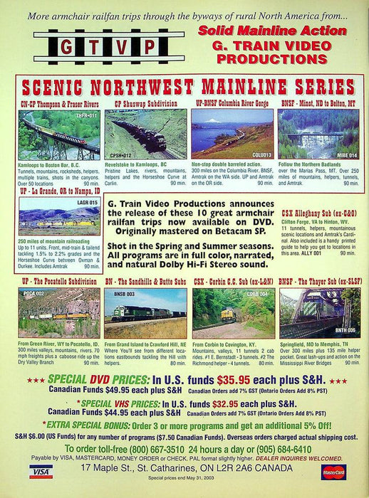 Railfan & Railroad Magazine April 2003 Vol 22 No 4 Friday In Franklin Canyon