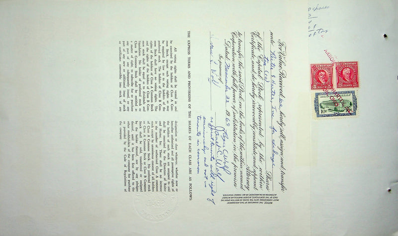 Reiter Dairy Company Stock Certificate Bond Scripophilly Akron Ohio 1966 No 308