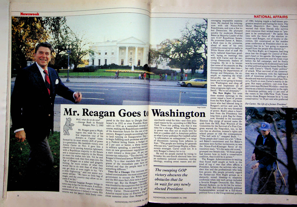 Newsweek Magazine November 24 1980 Reagan Bush in Washington DC Victory GOP 3