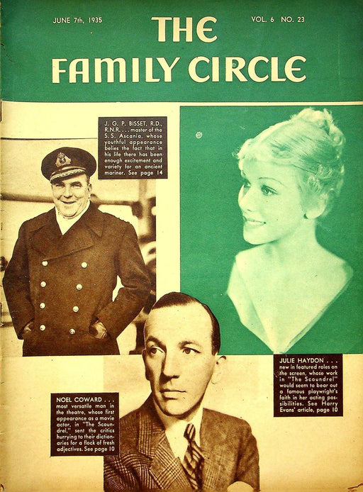 The Family Circle Magazine June 7 1935 Vol 6 No 23 Julie Haydon, Noel Coward 1