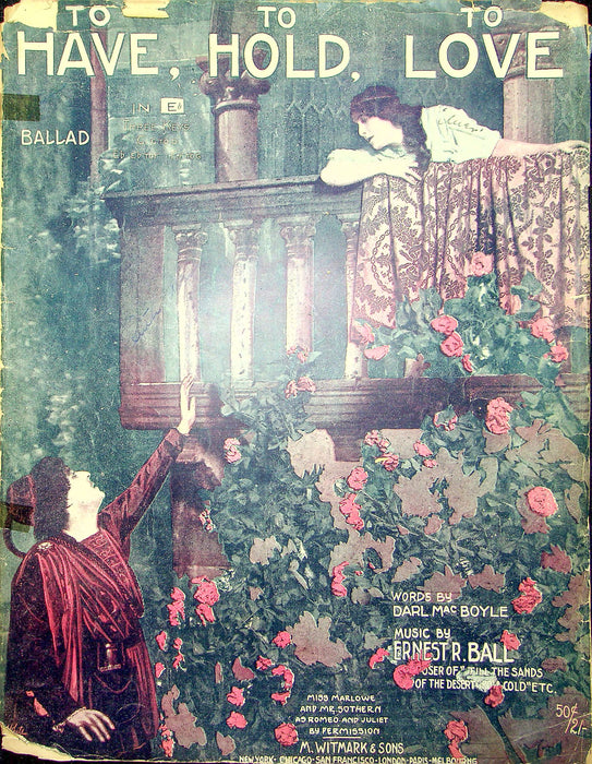Sheet Music To Have To Hold To Love Darl Mac Boyle Ernest Ball 1913 Romance 1