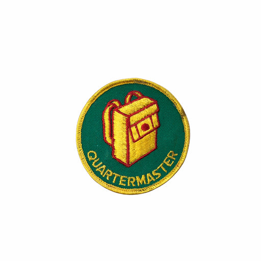 Boy Scouts of America BSA Quartermaster Patch Insignia Gold Border Clear Glue 2