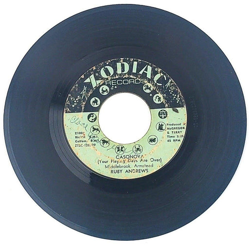 Ruby Andrews Casonova Your Playing Days Are Over Record 45 Single Zodiac 1967 2