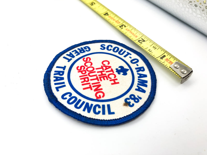 Boy Scouts of America Patch Scout O Rama 1983 Great Trail Council Catch Spirit 3