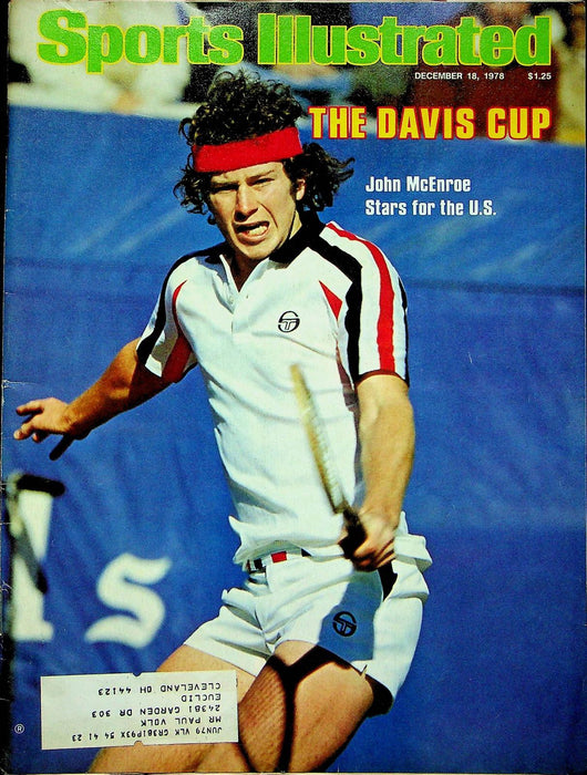 Sports Illustrated Magazine Dec 18 1978 John McEnroe US Tennis Star