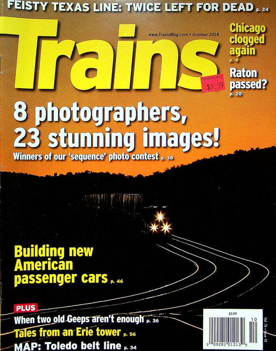 Trains Railroading Magazine October 2014 Vol 74 No 10 Building New Passenger Car