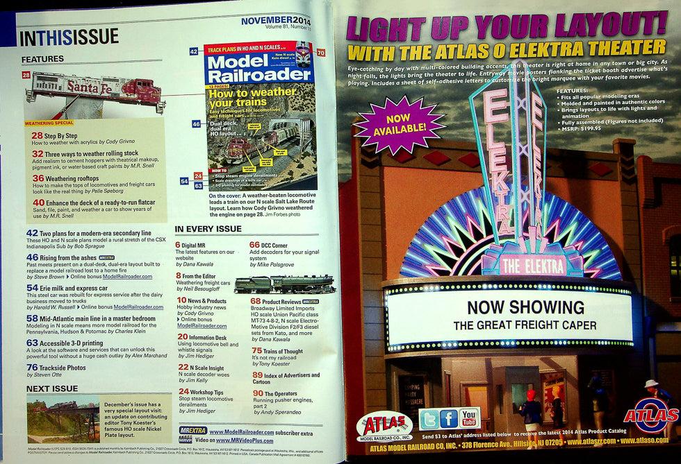 Model Railroader Magazine November 2014 Vol 81 No 11 Weather Your Trains