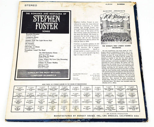 101 Strings Stephen Foster Record LP S-5000 Alshire 1961 2