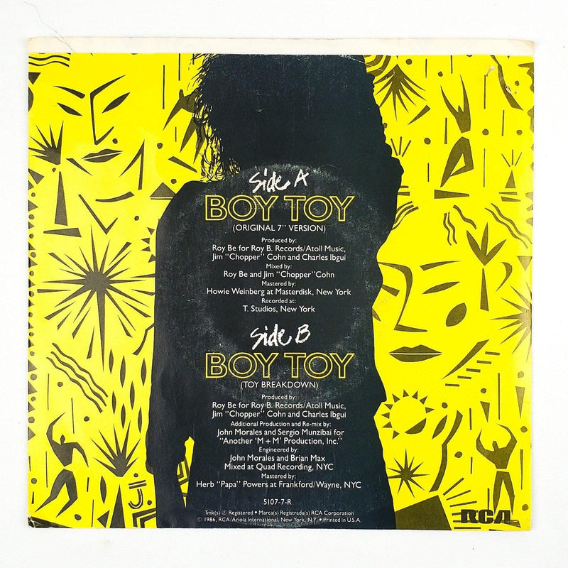 Tia Boy Toy Record 45 RPM Single 5107-7-R RCA 1986 2