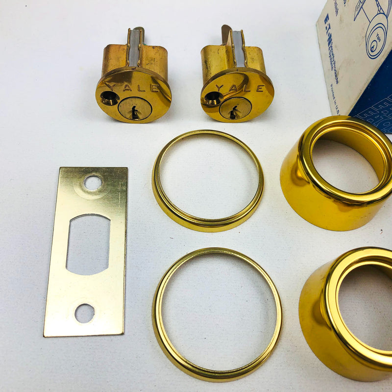 Yale Tubular Deadlock 6 Pin Cylinder Locks 170 1/4 US03 Bright Brass KA5 New NOS