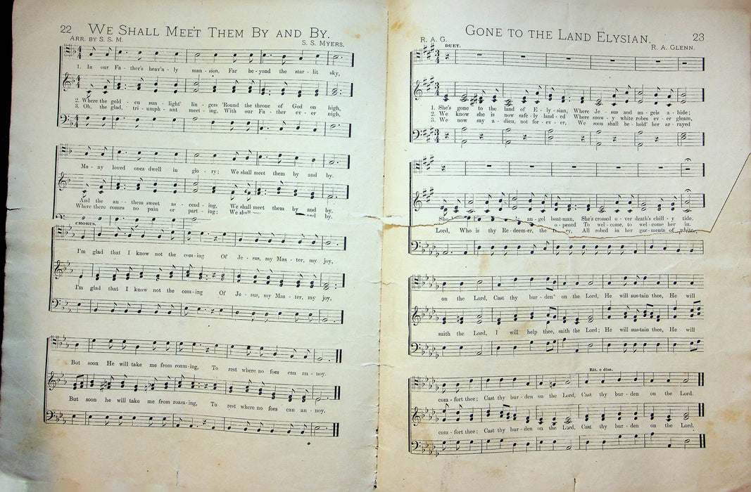 Funeral Service of Songs Book by The Echo Music Co Lafayette Indiana Late 1800s 4