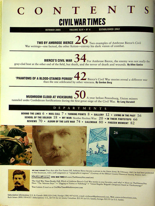 Civil War Times Magazine October 2005 Vol XLIV 4 Dark Visions Ambrose Bierce 2