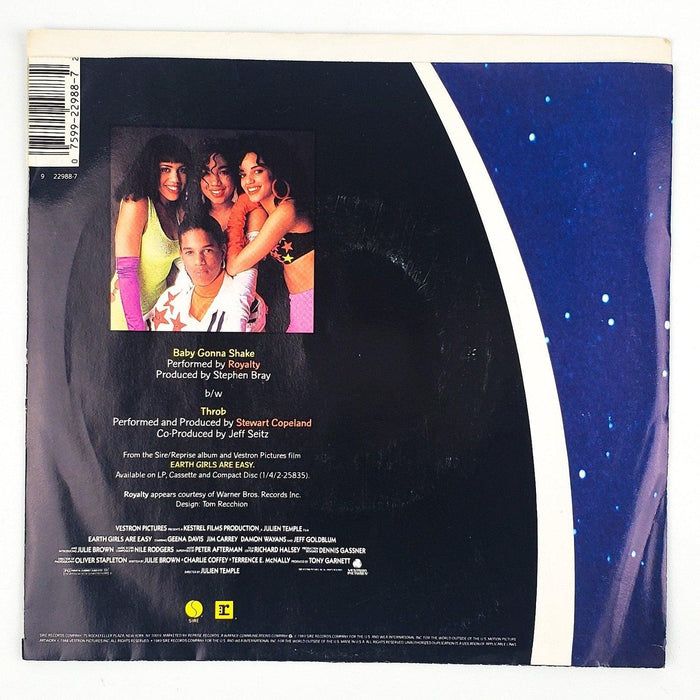 Royalty Baby Gonna Shake Record 45 RPM Single 7-22988-DJ Sire 1989 Promo 2
