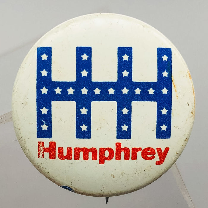 Hubert Horatio Humphrey HHH Stars Button Pin 1" Presidential Campaign Politics 3