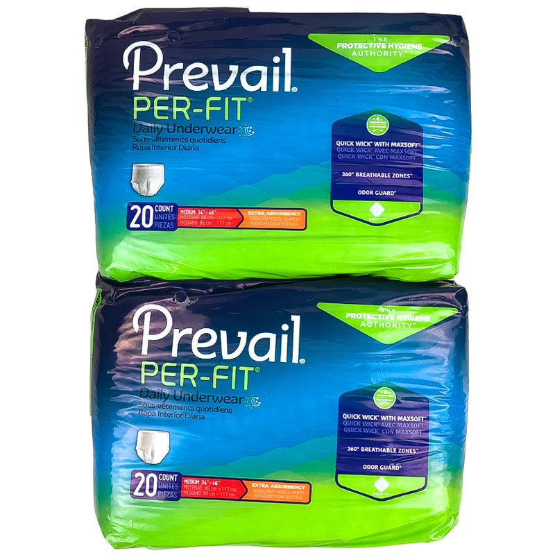 Prevail Per-Fit Protective Adult Daily Underwear Extra Absorbency SZ MED (40ct)