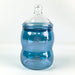 Vintage Princess House Apothecary Candy Jar Blue Iridescent Clear Lid 7.5" 4