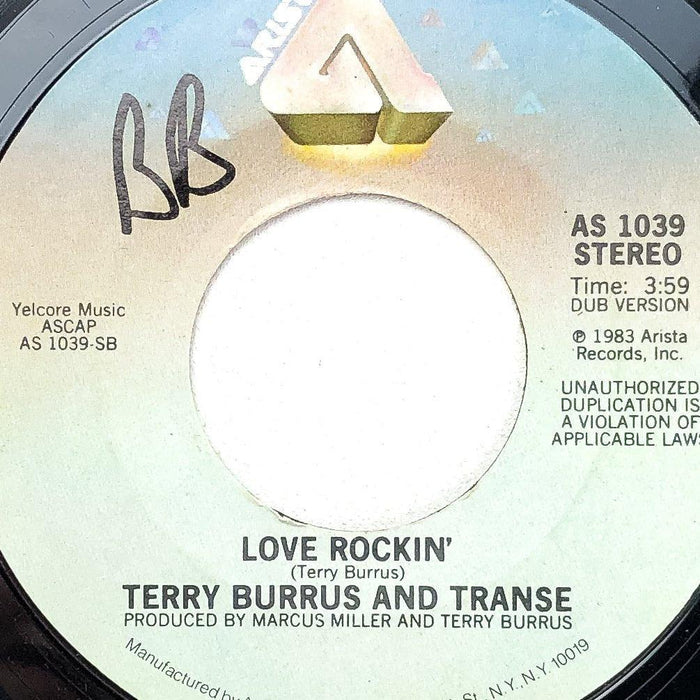 Terry Burrus and Transe 45 RPM 7" Single Love Rockin' Dub Version Arista AS 1039 1