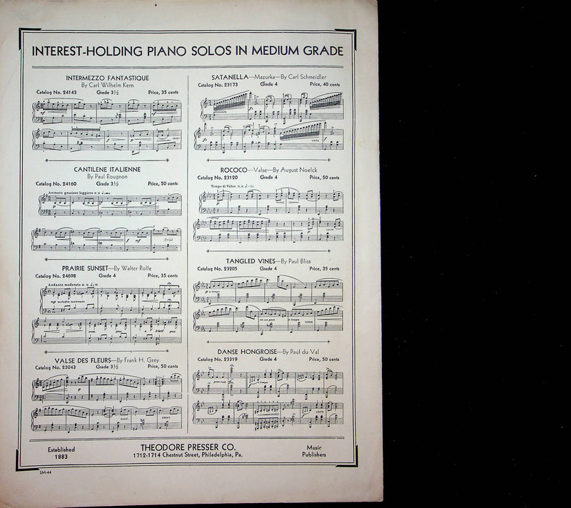 Stephen Heller Warrior's Song Op 45 No 15 Vintage Sheet Music Piano Song Presser 4