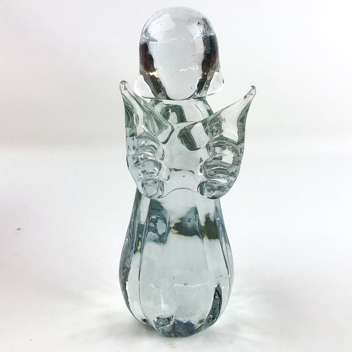 Clear Glass Angel Two's Company Little 2386C Hand Blown Art Glass Christmas 6" 4