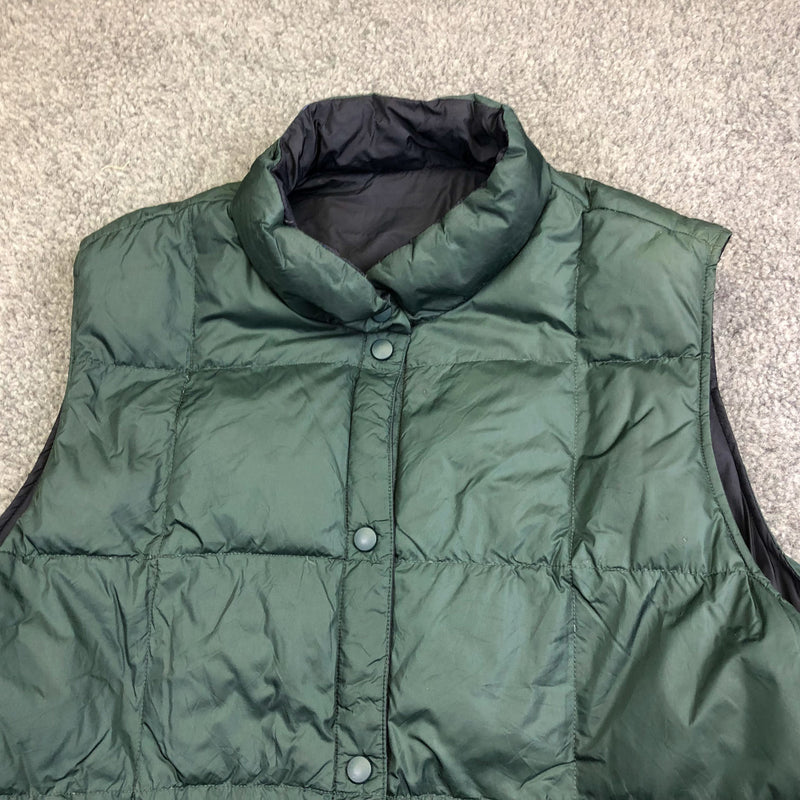 Puffer Vest Mens Large Reverseable Green Blue Pockets Branded Selman and Company