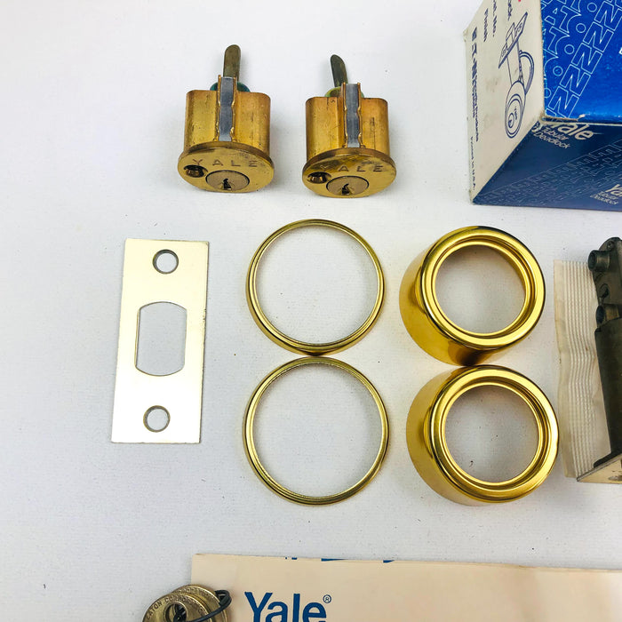 Yale Tubular Deadlock 6 Pin Cylinder Locks 170 1/4 US03 Bright Brass KA3 New NOS