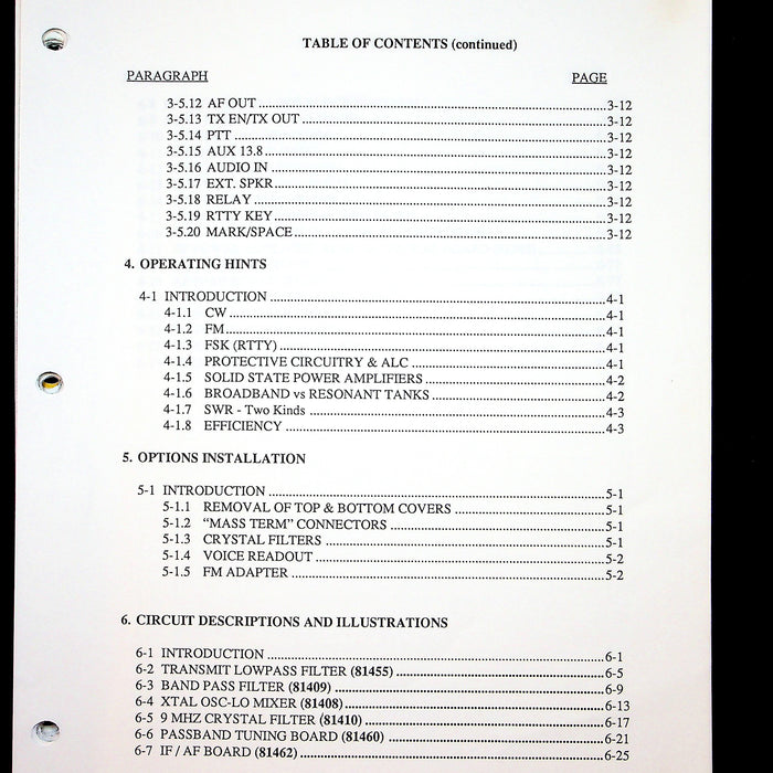 Ten-Tec Model 562 Omni V Operator's Manual