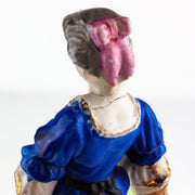 Occupied Japan Victorian Colonial Woman w/ Basket of Flowers 10 Inches 3