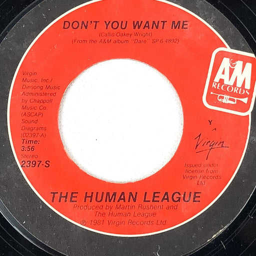 The Human League 45 RPM 7" Record Seconds / Don't You Want Me A&M 1981 1