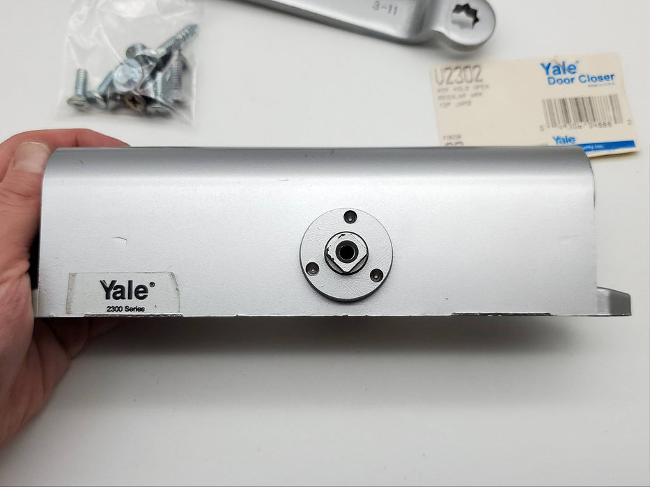 Yale Door Closer V2302 No Hold Regular Arm Top Jamb 9-1/16 Aluminum Finish