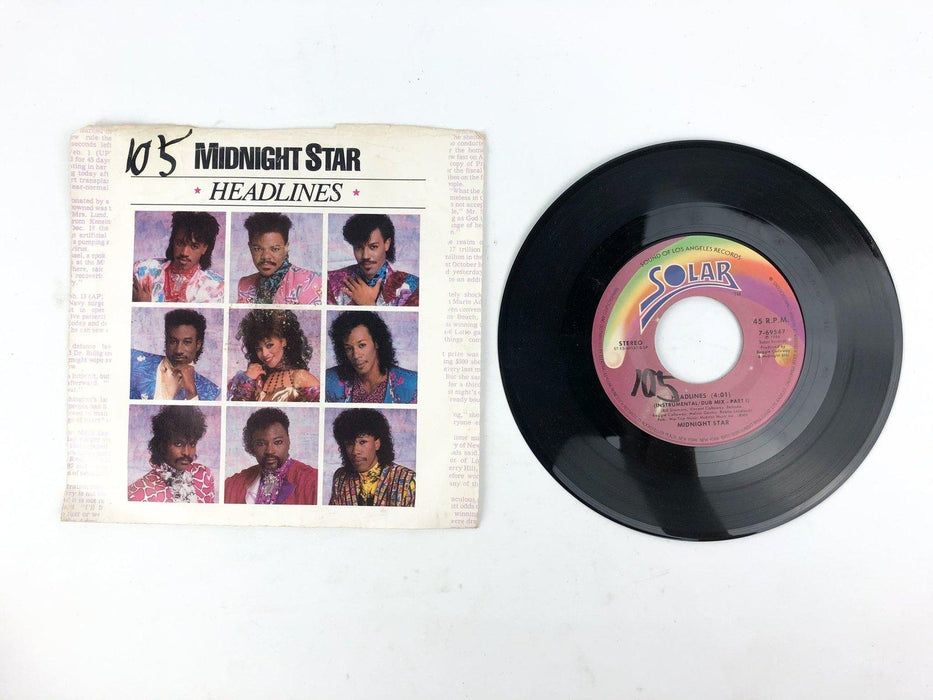Midnight Star Headlines + Instrumental Dub Stop 45 RPM 7" Single Record Solar 1